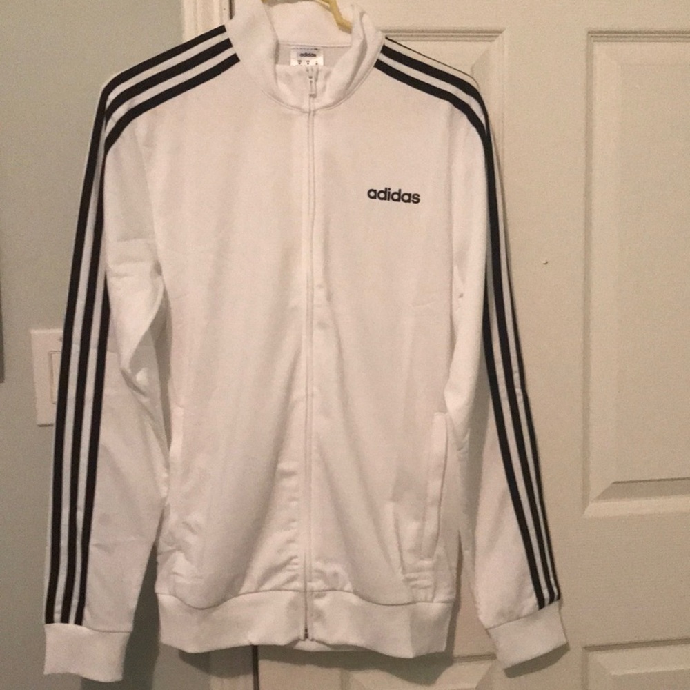 New addidas white track jacket size medium